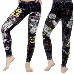 Star Wars Comic Book Legging Medium Space Battle Darth Vader Luke R2D2